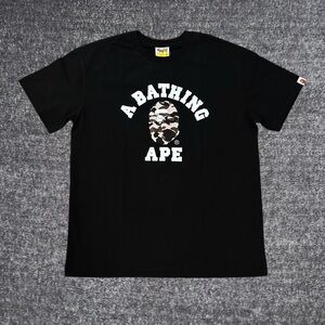 Bape Bathing Ape Dark Camo College tee Black T Shirt